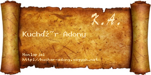 Kuchár Adony névjegykártya